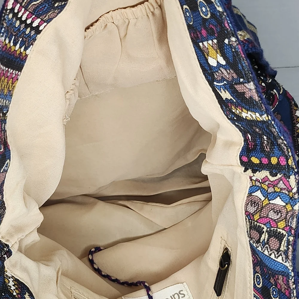 Sak Roots The SAK Sakroots Artist Circle Tote Jute Artsy BOHO Handbag Purse